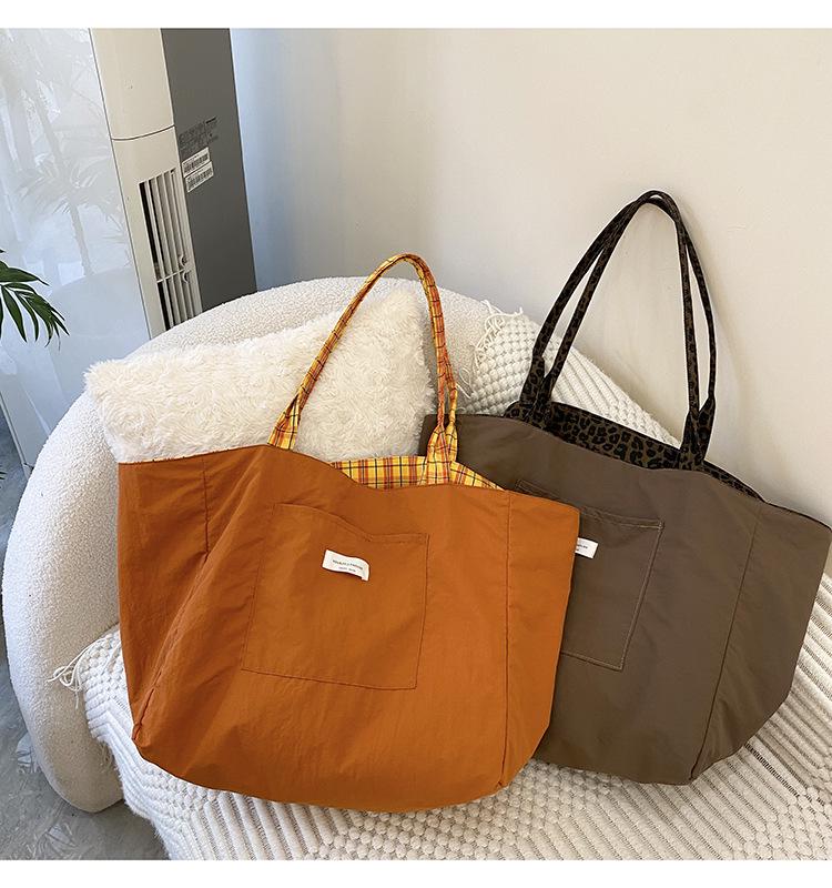 2024 Retro Canvas Tragetasche - Großes Fassungsvermögen, Doppelseitig, Einzelne Schulter, Modische Leichte Pendeltasche