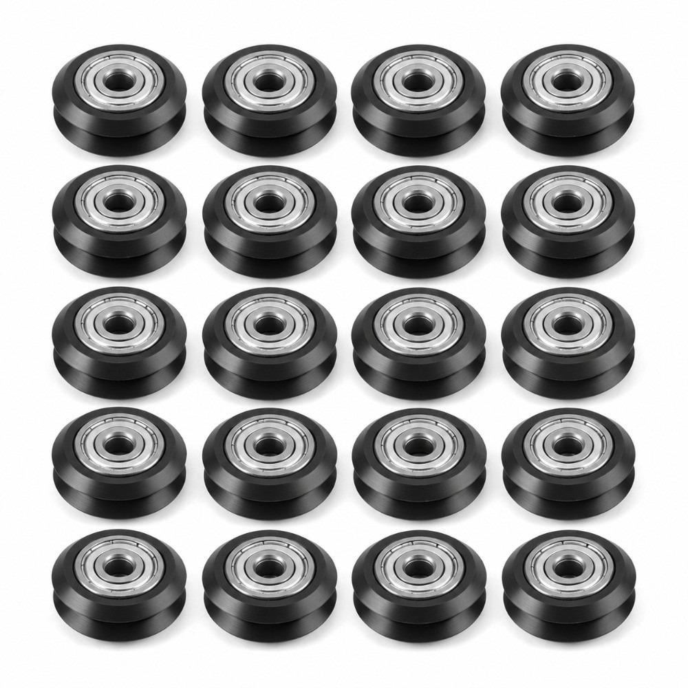 20pcs Double V Groove V Groove Bearing Wheels POM Passive Round Wheel  3D Printer