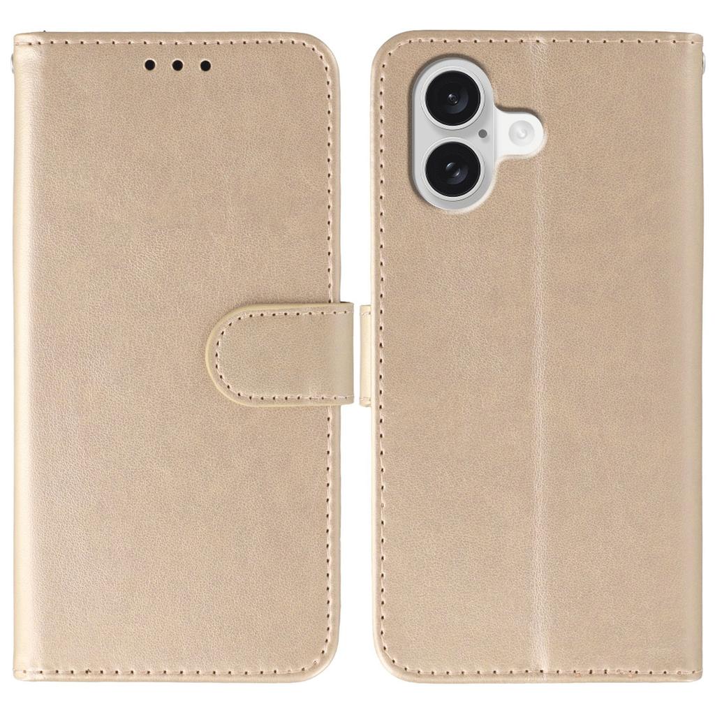 For iPhone 17 Case PU Leather Flip Wallet Phone Cover with Strap