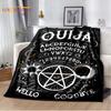Magic Ouija Board Alphabet Blanket Witchcraft Pentagon Blanket for Bedroom Living Room Sofa Gothic Ouija Hand Flannel Blanket