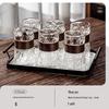 Embossed Glass Water Cup Set for Living Room, High-Temperature Resistant Teaware for Coffee or Beer
