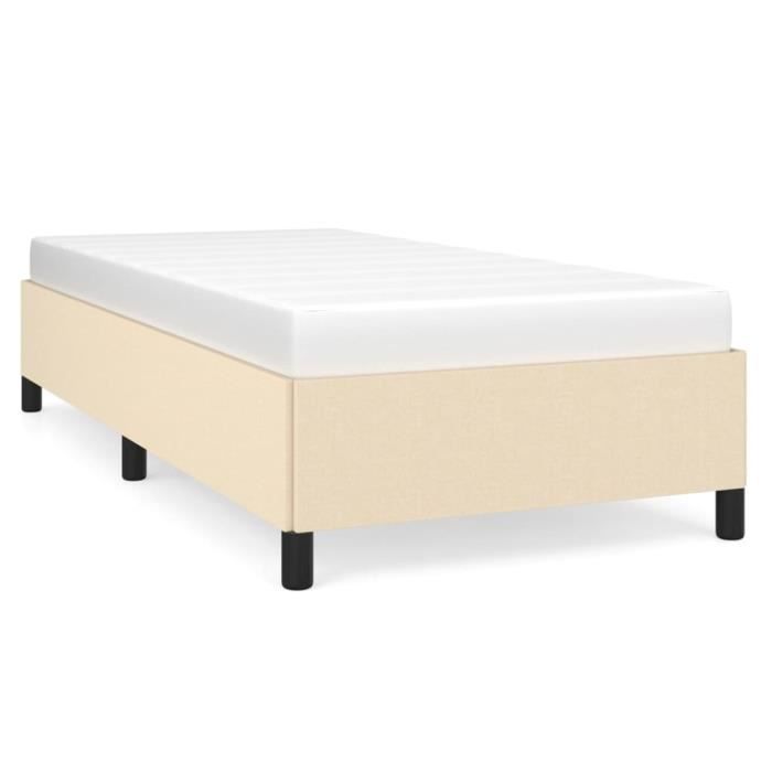 347023 vidaXL Cadre de lit Crème 80x200 cm Tissu
