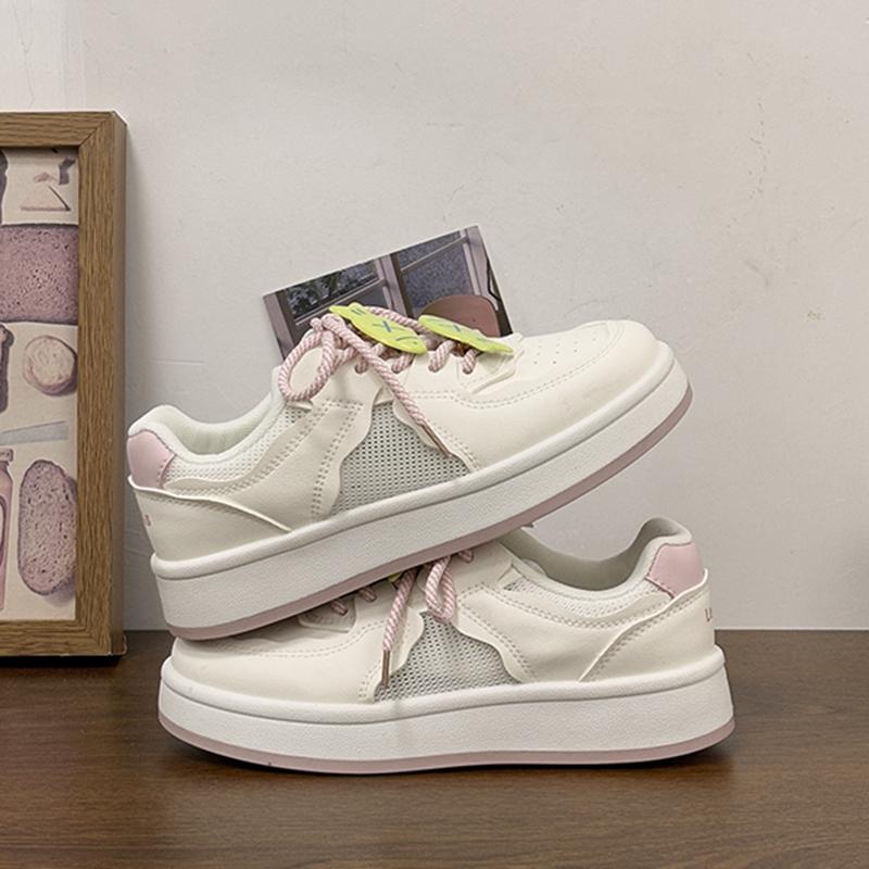 Fashion Small White Shoes Clogs Platform Casual Female Sneakers All-Match Wedge Basket 2025 Summer Creepers Breathable Sports Leisure