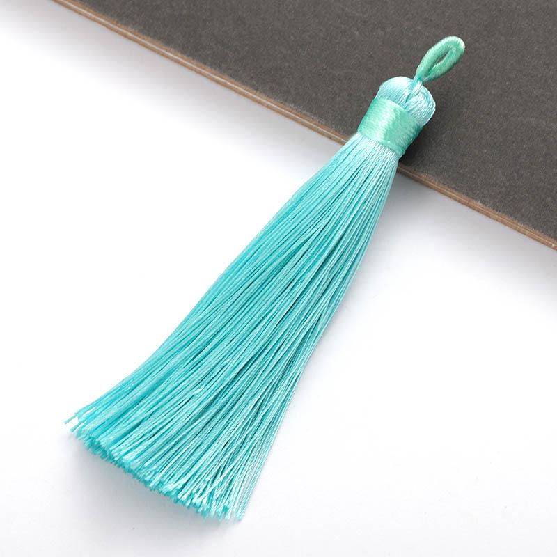 10pcs 8-9cm Tassel Earring Charm Colorful Cotton Silk Brush Making Sati Tassels Pendant DIY Jewelry Findings Handmade Crafts