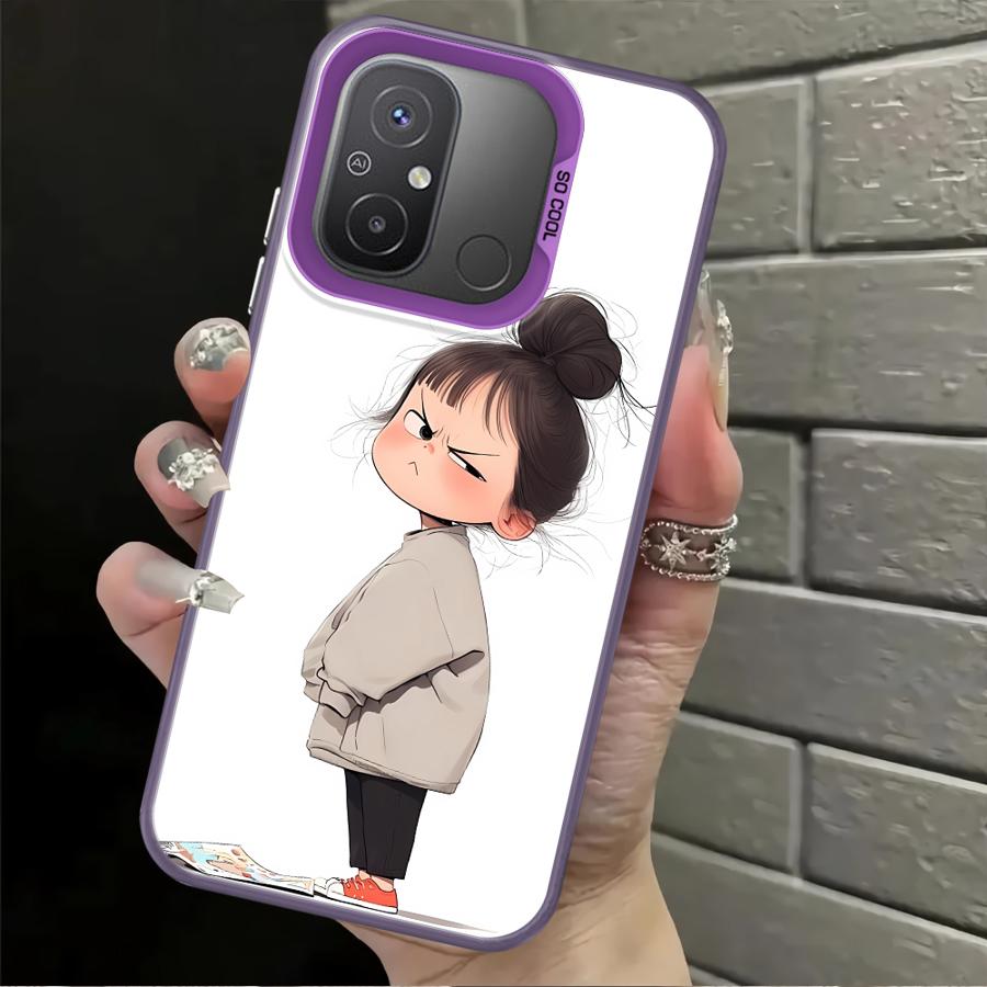 Cute Angry Girl Case for Xiaomi Poco F3 GT C50 F4 X3 NFC X5 C51 X3 Pro Back Phone Cover