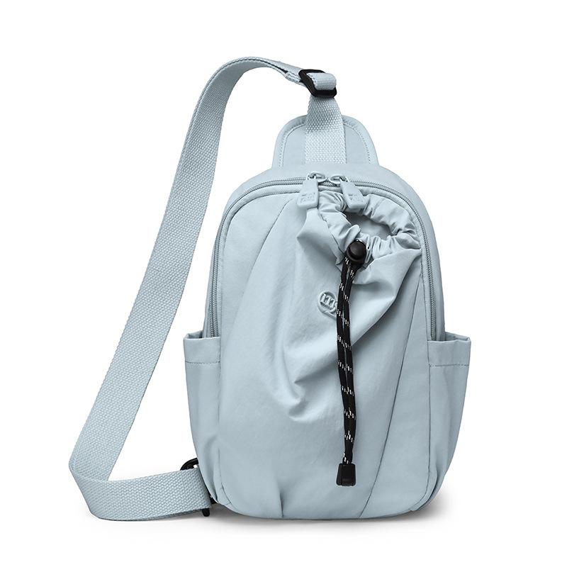 Women's Nylon Sling Backpack Drawstring Crossbody Chest Bag Lightweight Shoulder Daypack for Travel