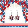 Red, White and Blue Striped American Flag Three Pentagram Earrings July 4th Independence Day Earrings