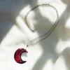 Blutmond Sichelmond Anhänger Halskette Schlüsselbein Kette Halskette Statement Schmuck