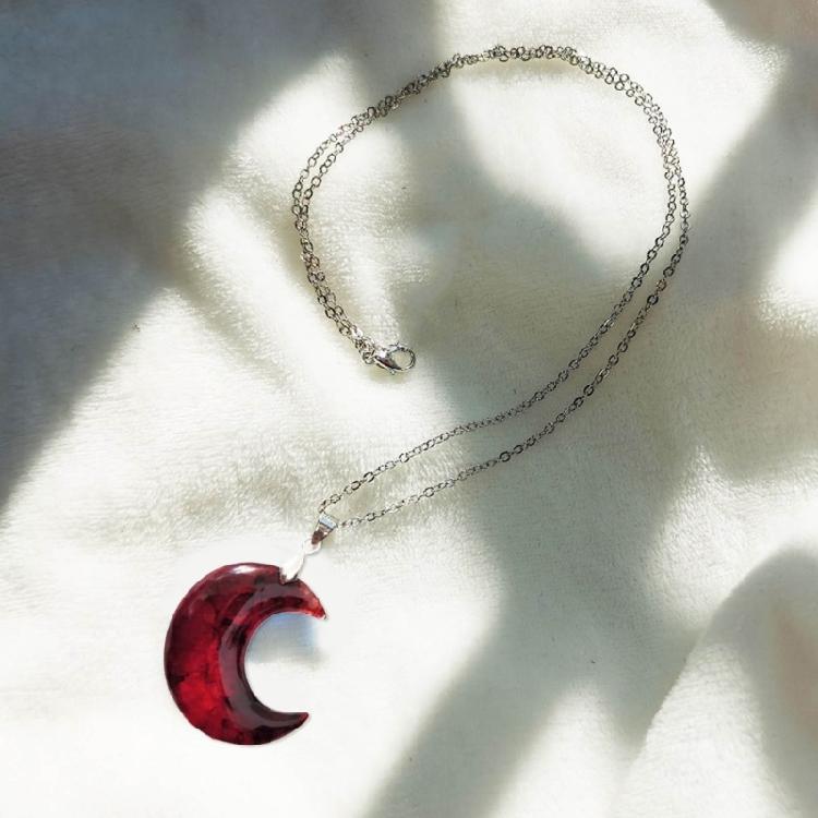 Blutmond Sichelmond Anhänger Halskette Schlüsselbein Kette Halskette Statement Schmuck
