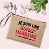 Best Godmother In World Print Cosmetic Bag Women Neceser Makeup Bag Linen Zipper Pouch Travel Toiletry Organizer Godmother Gifts