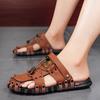 Fashion Hot Sale Men's Summer Sandals Breathable Leather Handmade Slippers Men Hand-made Beach Casual Shoes