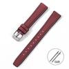 Ultra-dünnes Leder-Uhrenarmband 10mm 12mm 14mm 16mm Weiches Silikon-Uhrenband Schnellverschluss Herren Damen Armband Universelles Handgelenkband