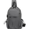 Spring Polyester Grey Chest Bag, Usb Charging Tablet, Single-shoulder Bag, Crossbody Bag