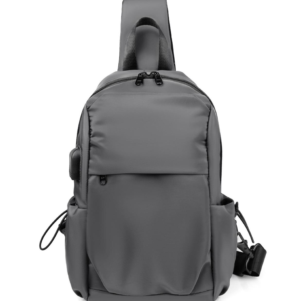 

Spring Polyester Grey Chest Bag, Usb Charging Tablet, Single-shoulder Bag, Crossbody Bag He is a 17. серый