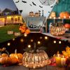 Glass Pumpkin Light Led Battery Operated Fall Thanksgiving Glass Pumpkin Fall Decor Holiday Autumn Harvest Figurine For