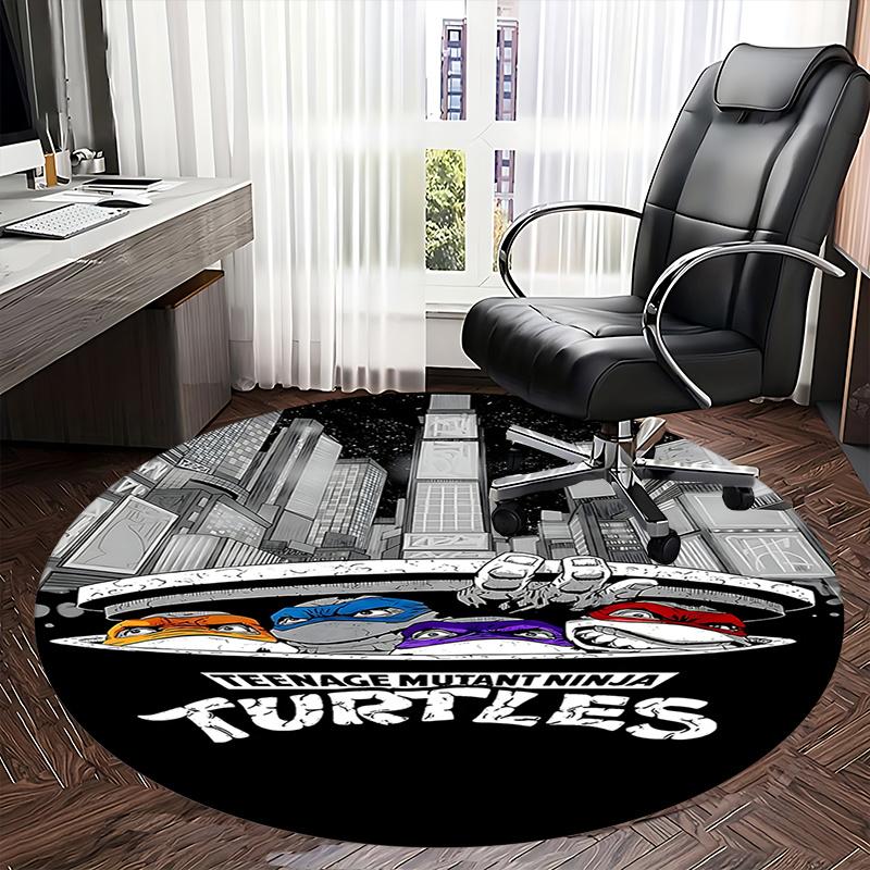 Teenage Mutant Ninja Turtles Chair Mat - Round Carpet for Home Decor, Office Use, Living Room