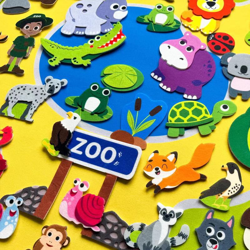 Farm Animals Felt Story Board Collection Storytelling Early Learning Interactive Play Kit Wall Hanging Puzzle Playthings Ideal for Toddlers Gifts