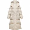 Official winter new down jacket women's medium and long white duck down thickened waist slim and thin coat