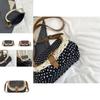 Small Square Polyester Crossbody Bag With Wave Point Design And Lace Decor For Street Fashion