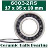 Rolamento Híbrido Cerâmico 6003 17*35*10 mm ( 1 PC ) Peças de Reposição para Movimentos Centrais de Bicicleta Rolamentos de Esferas 6003RS Si3N4