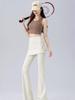 2026 Women's High-Waisted Faux Two-Piece Micro-Flare Yoga Pants - Anti-Exposure, Slimming, Casual Sportswear