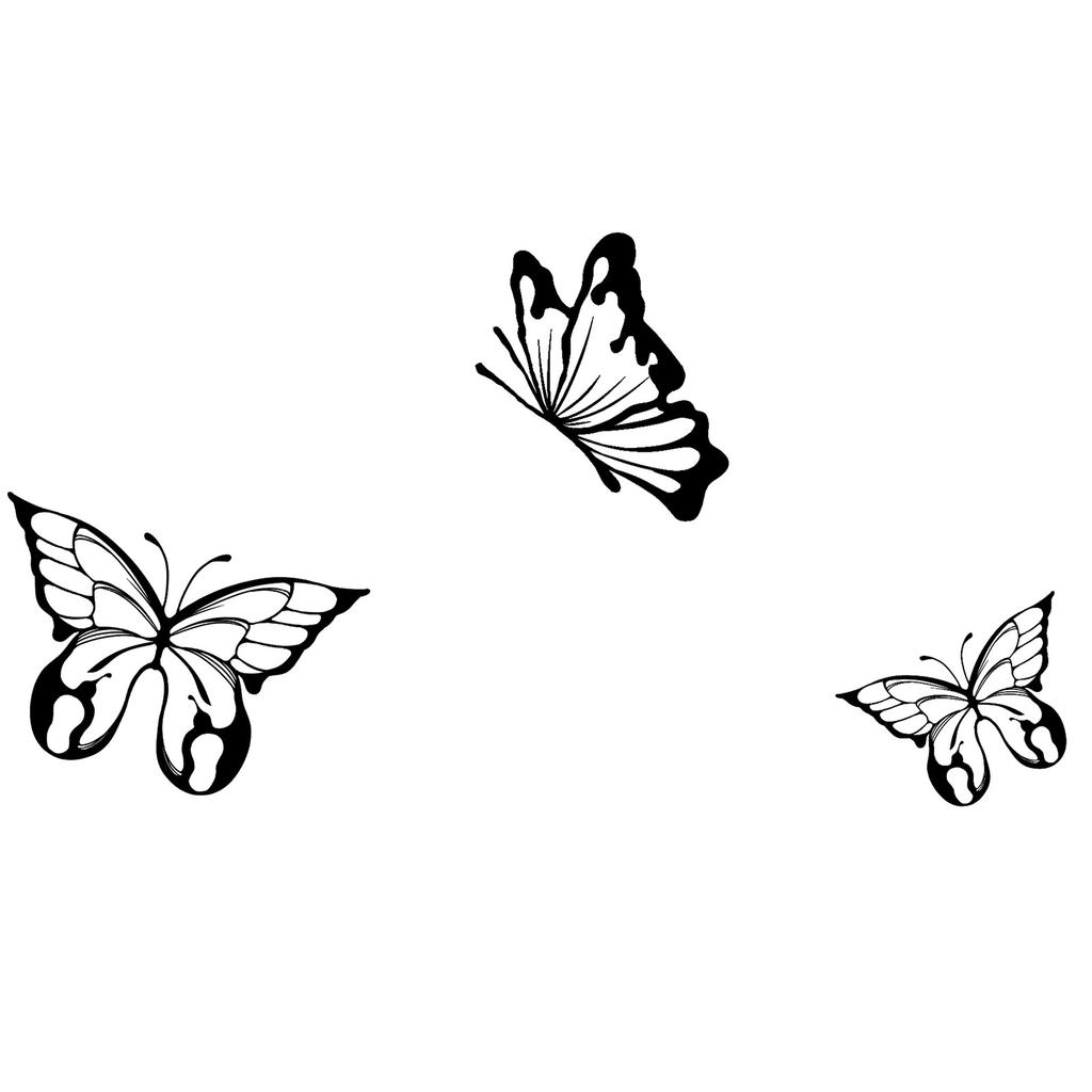 Simple Personality Spice Girl Three-Dimensional Butterfly Flower Wicker Collarbone Arm Tattoo Sticker
