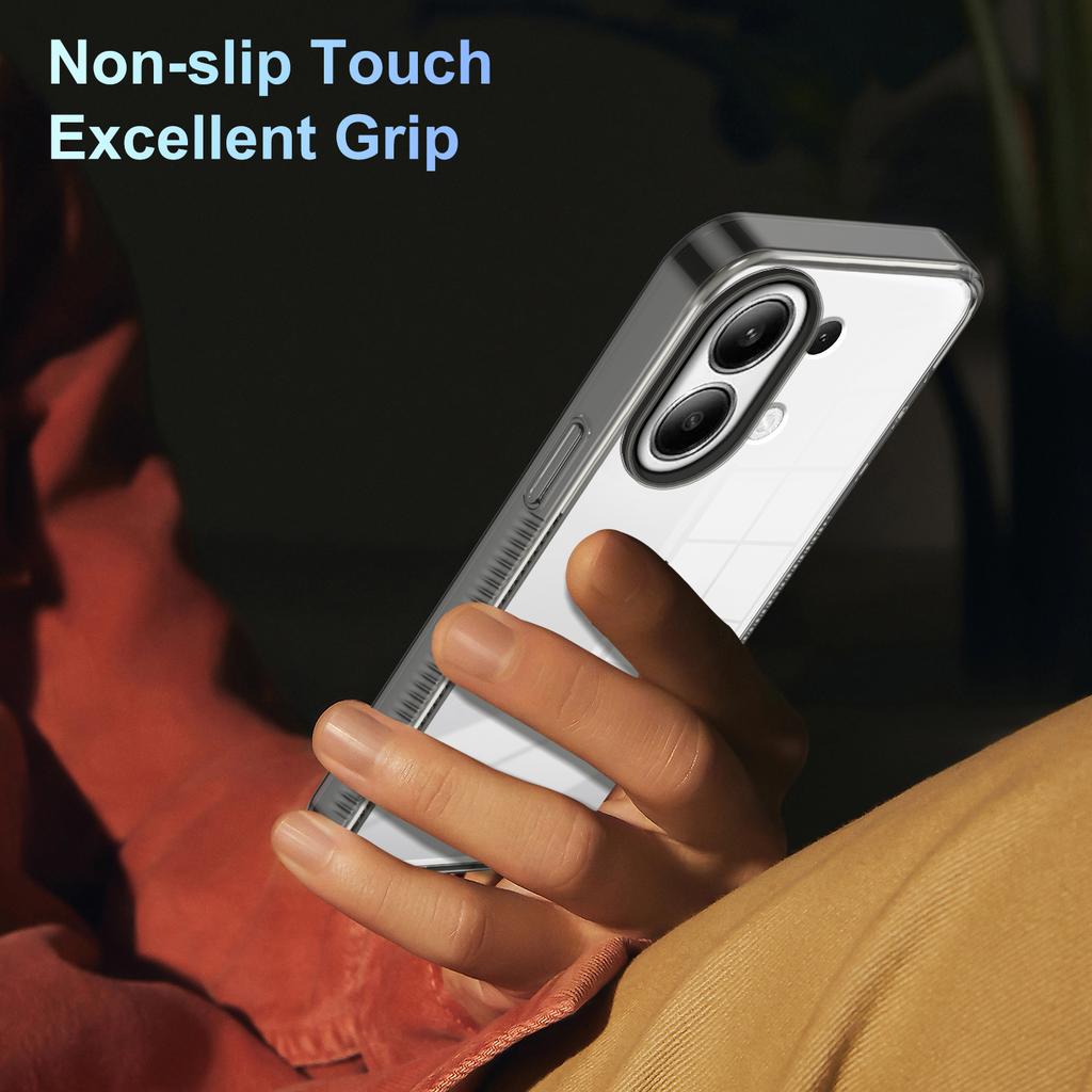 Dla Xiaomi Redmi Note 13 4G Przezroczyste Etui na Telefon TPU PC Antypoślizgowy Odporny na Upadki Tylny Pokrowiec