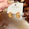 Elegant Geometric C-Shaped Hollow Earrings for Women - Stylish High-End Design