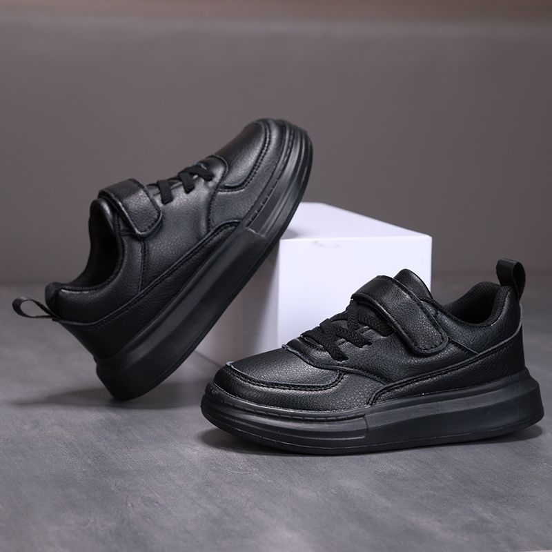 Classmates Children's New Spring and Autumn Boys' Middle and Older Children's Board Shoes Elementary School Shoes Small Leather Shoes Black Girls' Sn