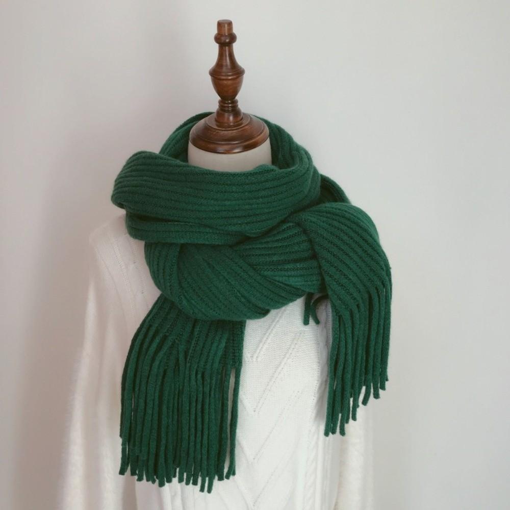 Windproof Thermal Neck Warmer Solid Color Long Scarves Fashion Wrap Shawls For Women