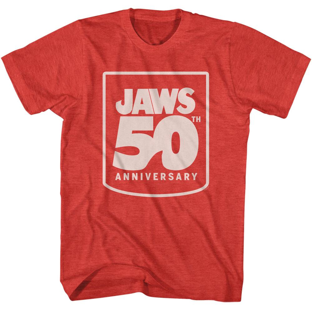 Jaws 70 Thriller Movie 50th Aniversary Logo Badge Men T Shirt XXL