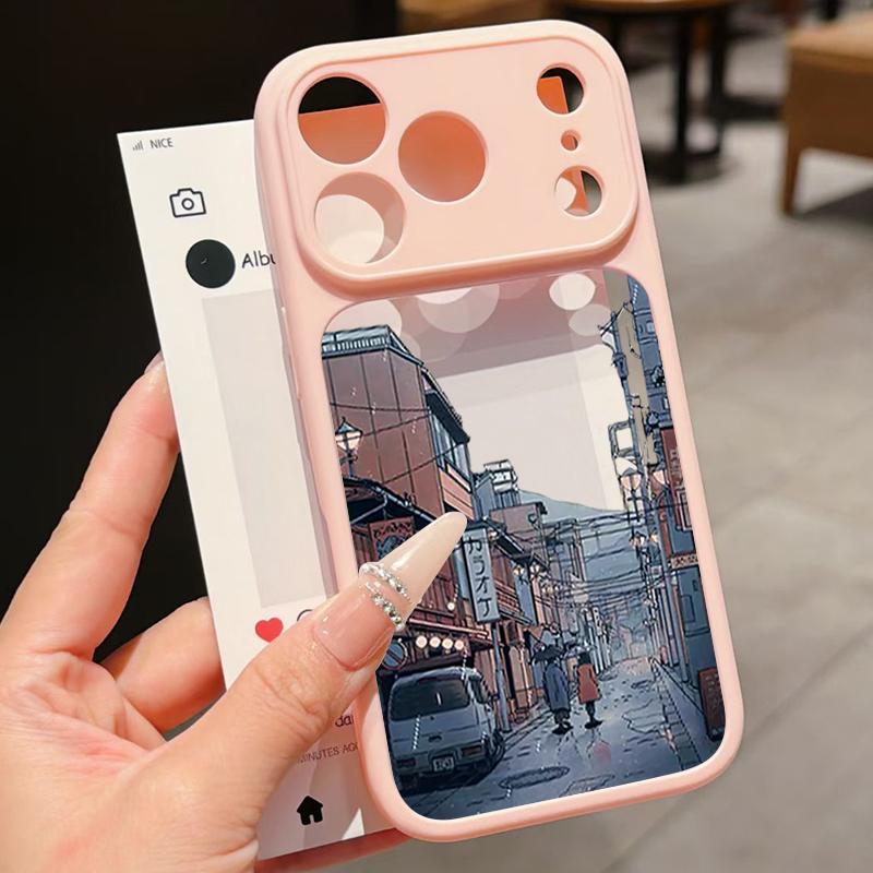 Anime Style Mountain Pattern Case For iPhone 17 Pro Max For iPhone 16 15 14 13 Pro Max Luxury Hybrid TPU+PC Clear Back Hard Cover
