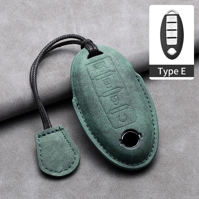 Leather Car Remote Key Case Cover Shell for Nissan Versa Maxima Altima Rogue Armada Sentra Murano for Infiniti FX35 QX60