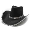Glitzernder Cowboyhut Western Jazz Karneval Cowboyhut Silberner Rand Ball Dick Cowboyhut