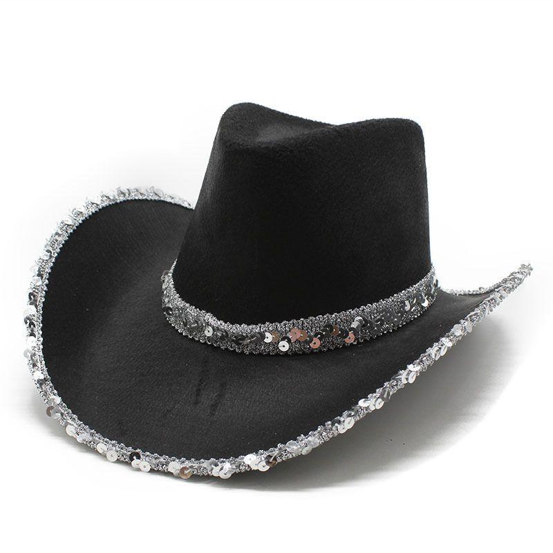 Sparkling Cowboy Hat Western Jazz Carnival Cowboy Hat Silver Edge Ball Dick Cowboy Hat
