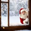 Peeping Santa Decorations Peeking Claus Static Window Cling, No?Glue Christmas Sticker, Waterproof Decor Reusable Glass Decal, Holiday Atmosphere
