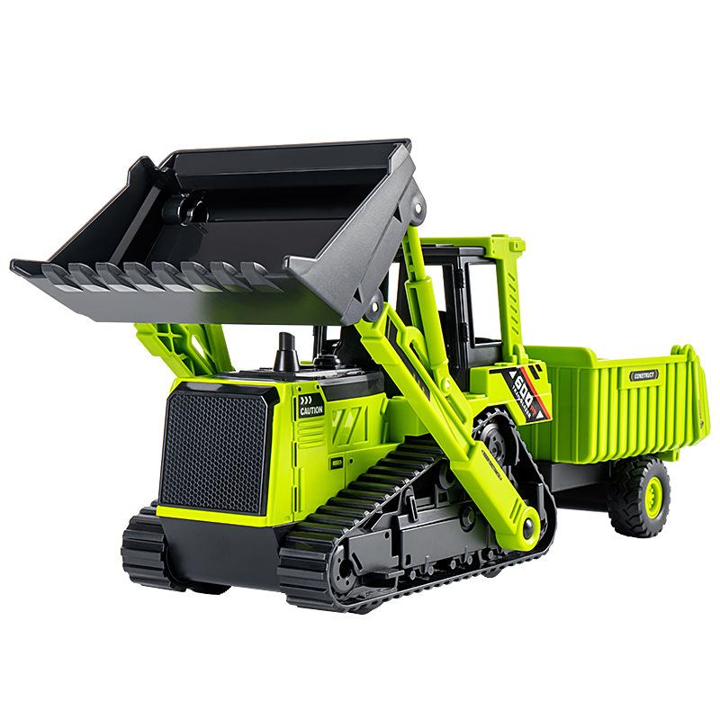 מחפרון מלגזה משאית הנדסית טרקטור דגם רכב Diecast פלסטיק דחפור דו-ראש צעצוע רכב רכב אינרציאלי צעצוע לבנים