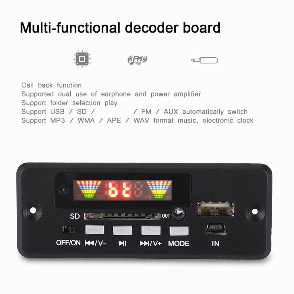 02EBT DX Car Vehicle Hands Free Call Decoder Board Bluetooth Remote Control (Black)