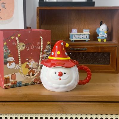 Weihnachtsmann Tasse mit Deckel Niedliche Keramiktasse Hochwertige Kreative Tasse Paar Kaffeetasse Geschenk