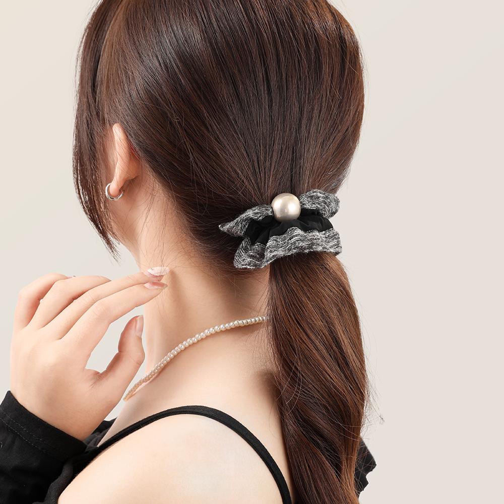 Korean Style New Pearl Hair Scrunchie - High Elasticity No-Slip Headband, Minimalist Versatile Hair Tie for Women