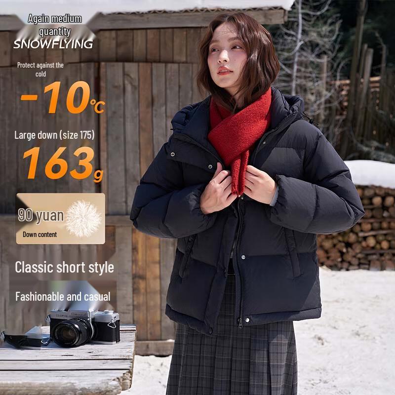 

Xuezhongfei Women s Short Hooded Down Jacket X250145576F S 155/80A