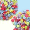 Heart Shaped Buttons Colorful DIY flower love resin button, children's handmade decorative button, clothing double eye button