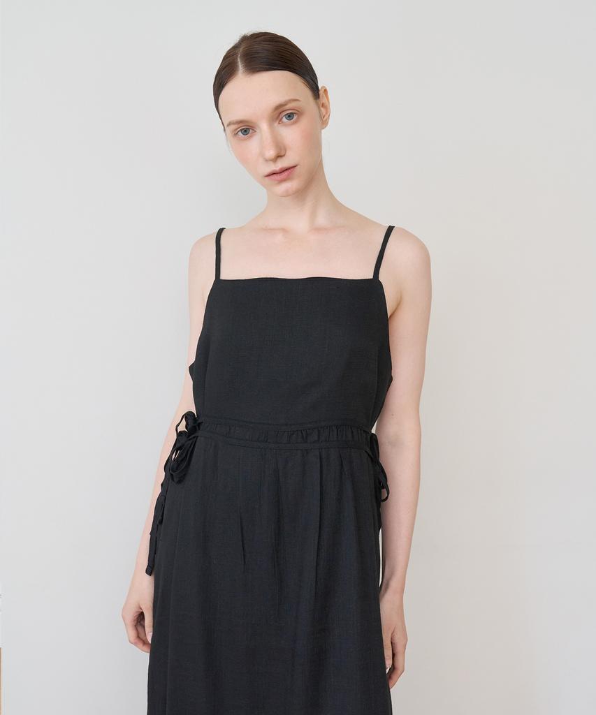 Bye Bye Seop String Slip Dress Black [T42]