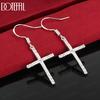 925 Sterling Silver Cross Pierced Earrings Fashion Jewelry