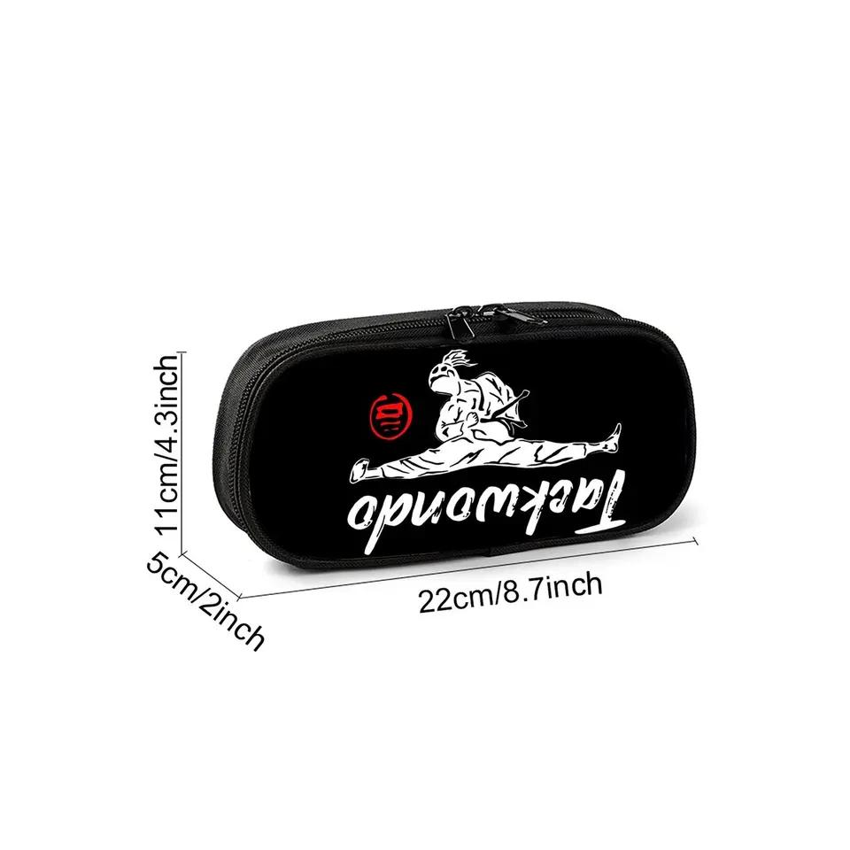 Hot Sales Taekwondo Print Layered Fabric Pencil Case Quality 3D Cartoon Pen Bag Best Gift for Boys/Girls School & Office Use