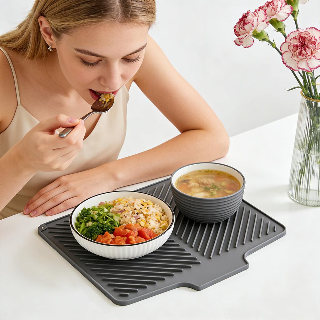 Multifunctional Silicone Kitchen Mat. Made Of Environmentally Friendly And Silicone, This Mat Features An -, Heat-resistant, And