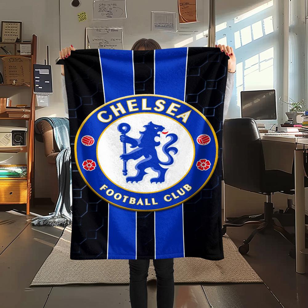 1Pc Chelsea FC Print Flannel Blanket High Quality Warm Comfortable Cover for All Seasons Perfect for Gifts Home Decor