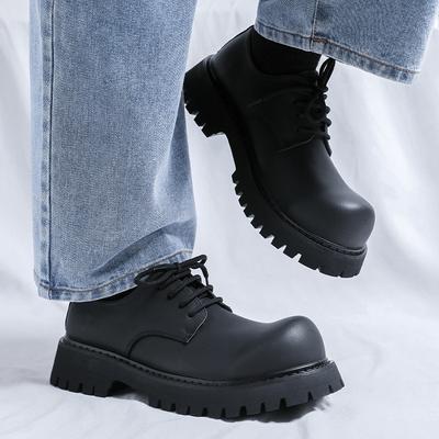 Moda Zapatos Derby Casuales de Cuero para Hombre Zapatos de Moda para Hombre con Suela Gruesa y Puntera Grande Zapatos con Cordones para Hombre con Altura #1035