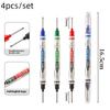 1/4Pcs Long Head Deep Hole Marker Pen Woodworking Decoration Permanent Marker Pen Waterproof Metal Perforating Pen