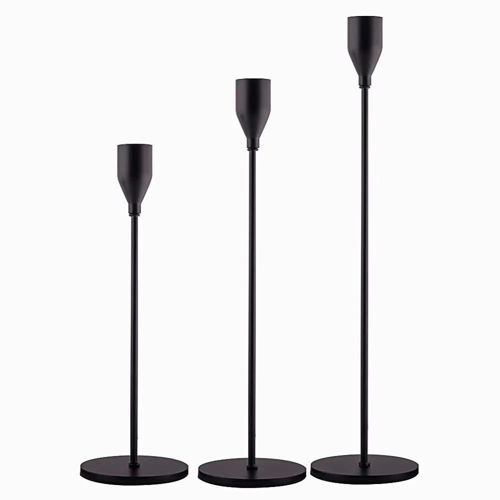 3Pcs Rust-proof Luxury Candlestick High Footed Candle Containers  Christmas Decoration